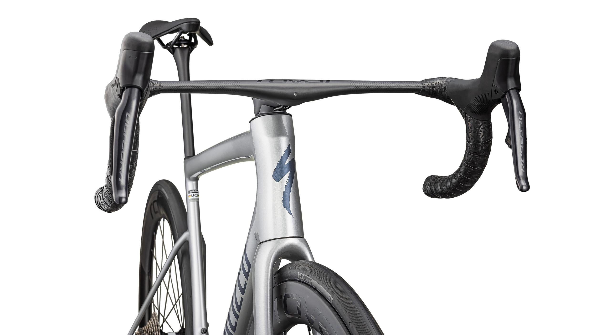 Tarmac SL8 Pro Ultegra Di2 Specialized 2025 Gloss Liquid Silver/Satin Blue Pearl Over Black Liquid Metal #5