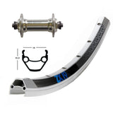 Front Wheel Winora Exal ZX19 Quick Release 100mm Matte Silver